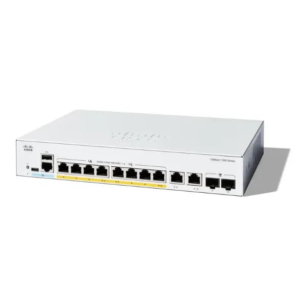 Cisco Catalyst 1300 - Switch - L2/L3 - Fully managed - 8 x 10/100/1000 (PoE+) + 2 x 10/100/1000/2500/5000/10000 SFP+ - rack-mountable