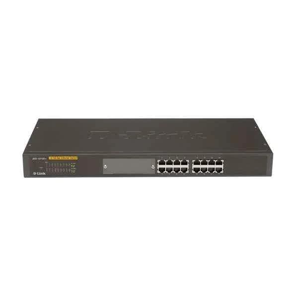 des-1016r d-link ports: 16 100m electrical ports, backplane bandwidth: 3.2g, packet forwarding rate 2.4m, size: 440x140x44mm (iron case), standard rack type, power supply: ac 100-240v built-in power supply, non-network management switch