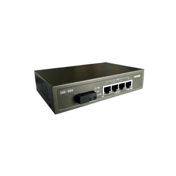 dge-894/a d-link 4-port 10/100/1000base-t to 1-port 1000base-lx gigabit ethernet photoelectric converter, single-mode single fiber, tx: 1310/rx: 1550nm, maximum transmission 20km, sc interface, need to be used in pairs, also can be used in pairs with dge-891/b