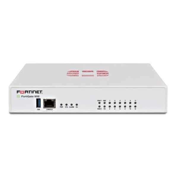 Fortinet FG-90E 16 x GE RJ45 ports (including 2 x WAN ports, 1 x DMZ port, 1 x HA port, 12 x switch ports). Max managed FortiAPs (Total / Tunnel) 32 / 16