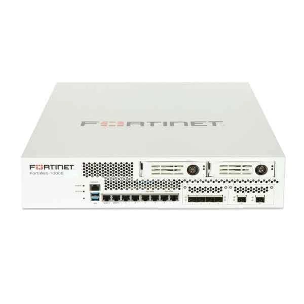 fwb-1000e fortinet fwb-1000e, web application firewall - 2 x 10ge sfp+ ports, 2 x ge rj45 ports, 4 x ge rj45 bypass ports, 4 x ge sfp ports, 2 x ge management ports dual ac power supplies, 2 tb storage