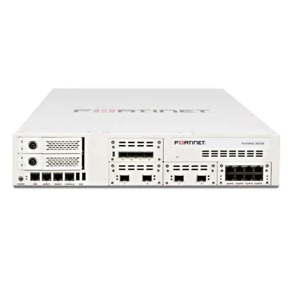 Fortinet FWB-3000E Web Application Firewall - 4 x 10GE SFP+ ports, 8 x GE RJ45 bypass ports, 4 x GE SFP ports, dual AC power supplies, 4 TB storage