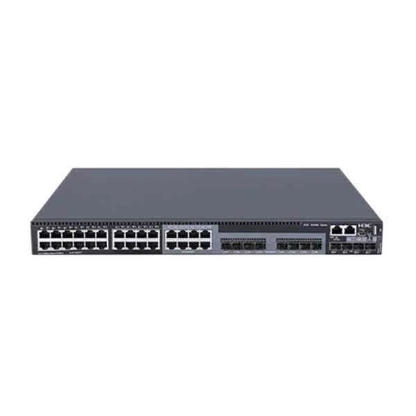 ls-5560-34c-ei h3c s5560-34c-ei: 28 10/100/1000base-t ethernet ports, 8 sfp (combo) ports; 4 10g/1g base-x sfp + ports; 1 expansion slot
