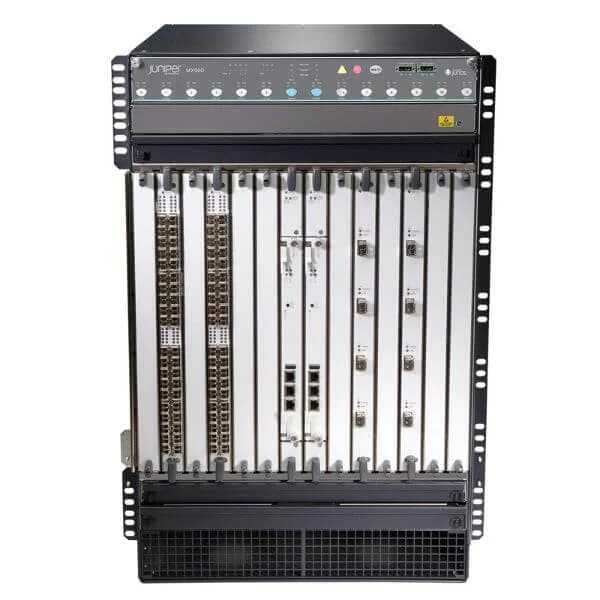 mx960-prem3dc-ecm mx960 dc premium fully redundant "built to stock" system with three switch control board (scbe), dual re-s-1800x4-16g, redundant dcpower and fan trays, and extended cable manager