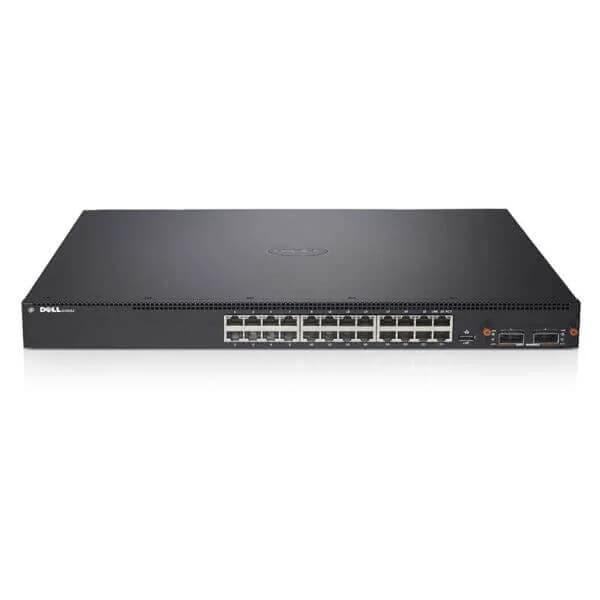 n4032 dell networking n4032, 24x 10gbase-t port, 1x modular bay, 2x ac psu, airflow from io to psu