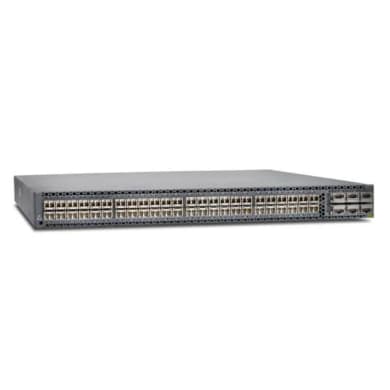 QFX5100, 48 SFP+/SFP ports, 6 QSFP+ ports, redundant fans, 2 AC power supplies, back to front airflow