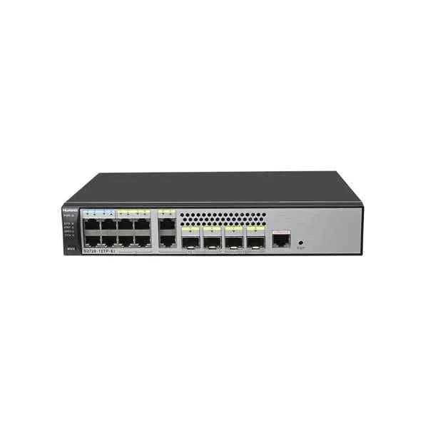 Huawei S2720-EI switch, 4  Ethernet 10/100 Base-Tx ports, 4  Ethernet 10/100/1000 Base-T ports, 2  Gig SFP ports, 2  combo Gig ports, AC 110/220V