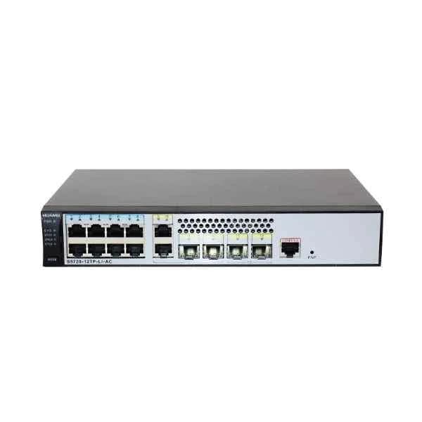 S5720-12TP-LI-AC | S5720-12TP-LI-AC(8 Ethernet 10/100/1000 ports,2 Gig SFP and 2 dual-purpose 10/100/1000 or SFP,AC 110/220V)