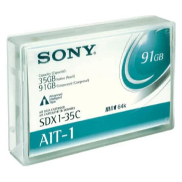 sdx1-35c-t the sony ait1 offers a stable, efficient, and reliable data storage tape to safeguard your most important data. the sony ait-1 tape cartridge is of the highest quality and provides the ideal technologies for data backups and information recovery.