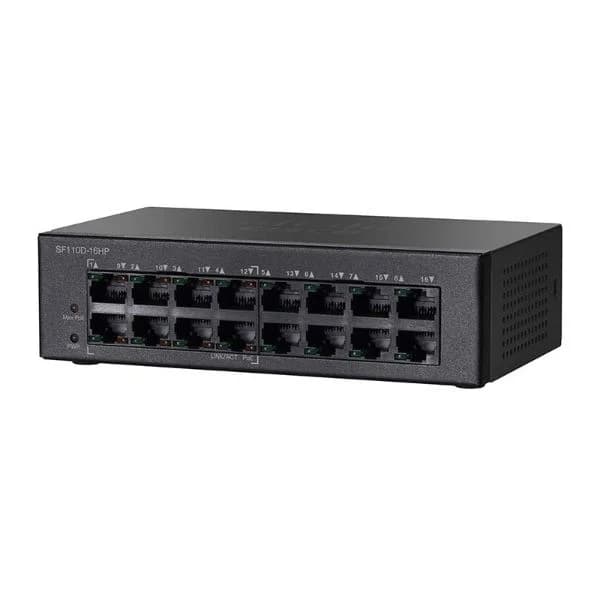 Cisco SF110D-16P 16-port 10/100 PoE Desktop Switch