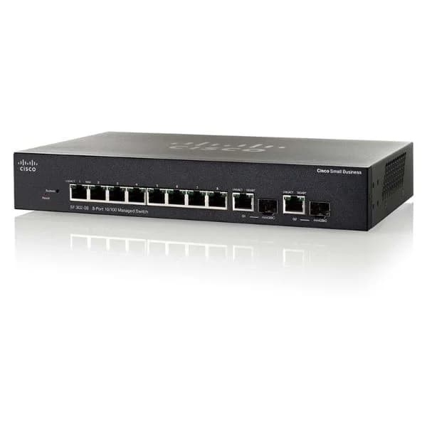 8 10/100/1000 PoE ports with 62W power budget, 2 Combo mini-GBIC ports