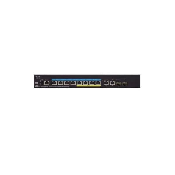 sg350x-8pmd 8 x 10/100/1000/2500 poe+ ports with 240w power budget, 2 x 10gbase-t/sfp+ combo