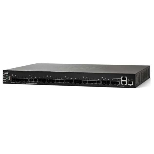 sg350xg-24f 24 x 10 gigabit ethernet sfp+, 2 x 10 gigabit ethernet 10gbase-t copper port (combo with 2 sfp+), 1 x gigabit ethernet management port