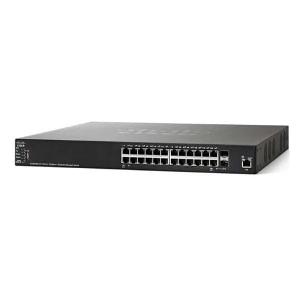 sg350xg-24t 24 x 10 gigabit ethernet 10gbase-t copper port, 2 x 10 gigabit ethernet sfp+ (combo with 2 copper ports), 1 x gigabit ethernet management por