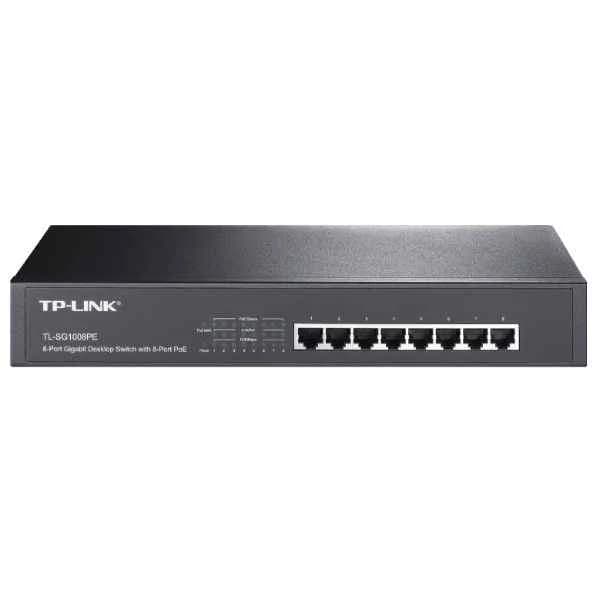 TL-SG1008PE-Unmanaged-L2-GigabitEthernet(10/100/1000)-Fullduplex-PoweroverEthernet(PoE)-Rackmounting