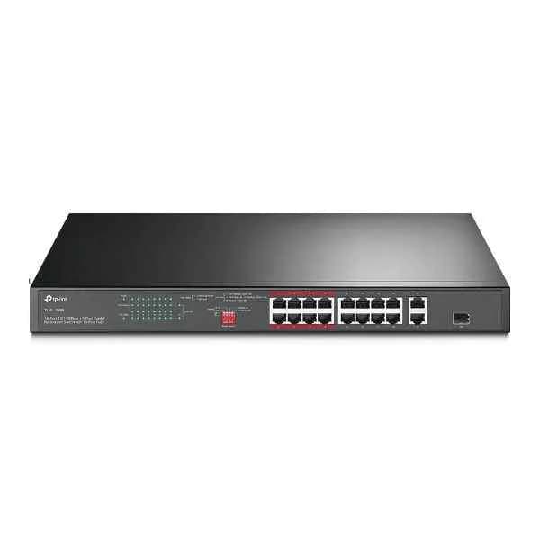16-Port10/100Mbps+2-PortGigabitRackmountPoESwitchwith16-PortPoE+-FastEthernet(10/100)-PoweroverEthernet(PoE)-Rackmounting