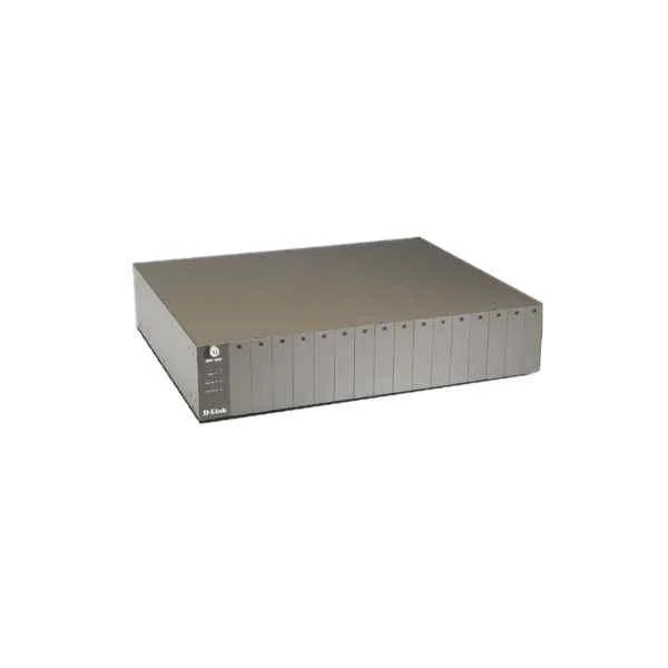 D-Link 2U rack-mounted optical fiber transceiver chassis (16 slots), single power supply, redundant power supply, no network management function, output power 7.5V, 1.5A
