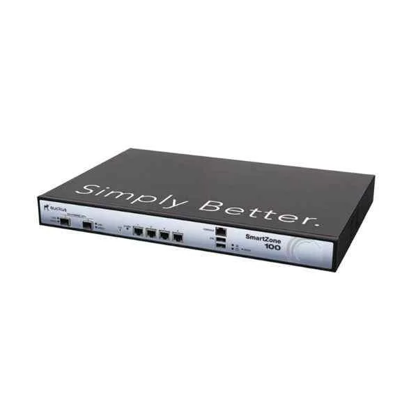 SmartZone 100, 4 Gigabit Ethernet interface, 90-day temporary license. The number of basic permanent licenses is 0.