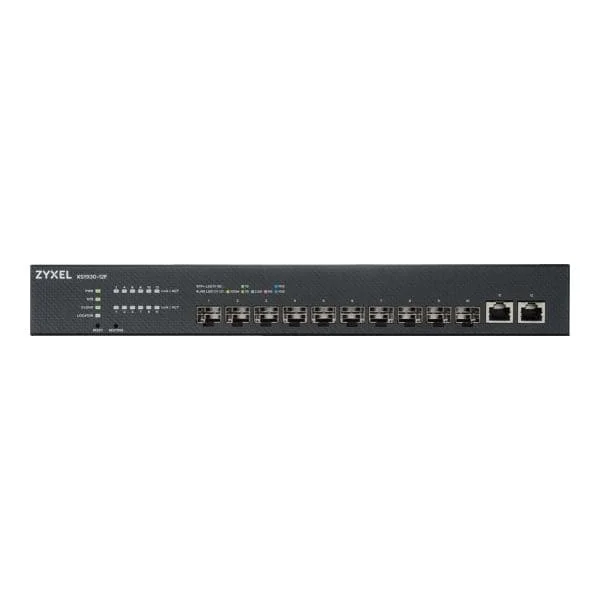 XS1930-12F, 10-port 10G Smart Managed Fiber Switch, 2 Multi-Gigabit Ports