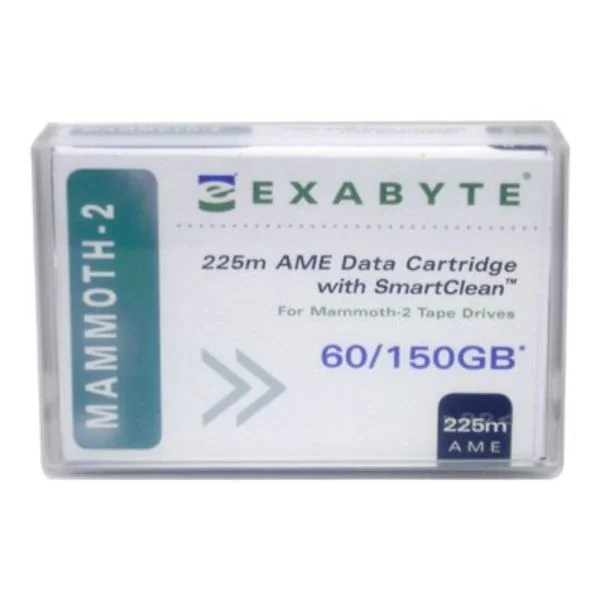 Exabyte AME Mammoth-2, 60/150GB # 00558
Specially developed for use with Mammoth Tape drives, the Exabyte Mammoth-2 tape cartridge offers the perfect blend of technologies for securing constantly growing and extensive datasets.

With 60 GB of native capacity and 150 GB of compressed capacity, the Mammoth 2 Exabyte provides plenty of space for preserving your most important data.
Consistent with data storage technology requirements within the market, Exabyte 2 Mammoth tape cartridges can last for 30 years or more within stable storage environments.
Plus, the Mammoth 2 is eco-friendly because it can be recycled and reused by organizations.
Offering exceptionally fast transfer rates, the Mammoth-2 Exabyte is very efficient as you work to preserve and recall data.