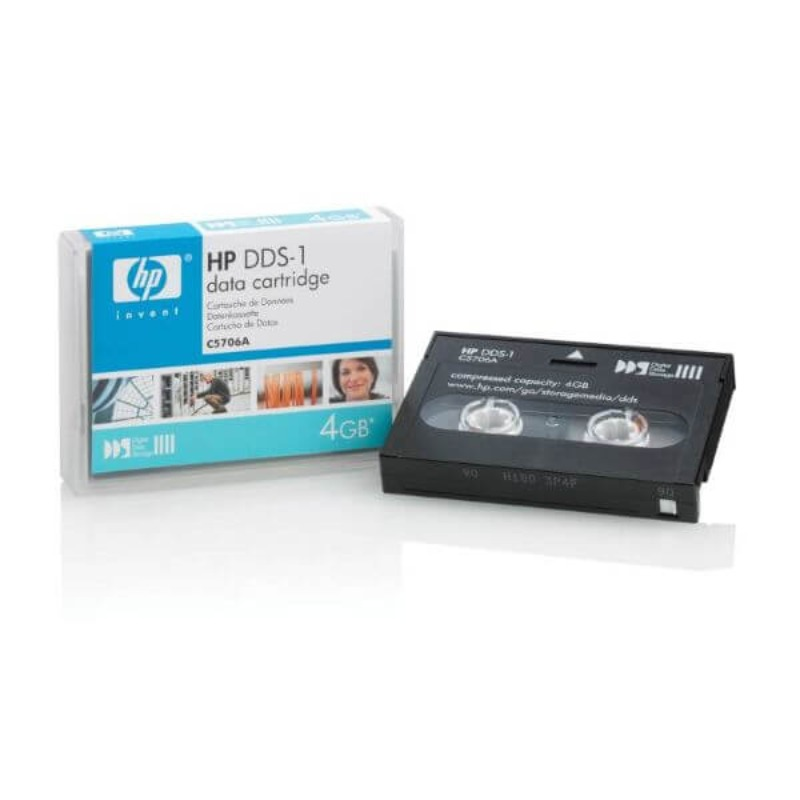 HP DDS-1, 2/4GBThe HP DDS-1 2/4 is the perfect solution for archiving medium to large sets of valuable data.Featuring 2 GM of native capacity and 4GB of compressed capacity, the HP DDS1 is built for efficiency and durability.In keeping with HP’s highest quality standards, the DDS1 HP will last for 2,000 minimum passes or can accommodate 100 full backups.The HP DDS-1 tape cartridge is 90 meters in length and its 4mm compact design simplifies both onsite and offsite storage efforts.