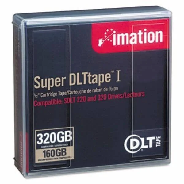 Imation SDLT1, 160/320GB Tapes # 16260
The Imation SDLT 160/320 tape cartridge is the ideal medium for securing data that must be saved for decades.

Offering 160 GB of native storage and 320 GB of compressed storage, the SDLT I Imation allows for you to store large amounts of data in an efficient and reliable manner.
In keeping with Imations highest quality standards, you can be sure that these new Imation SDLT1 tape cartridges are amazingly reliable and durable. According to rigorous testing efforts, the SDLT 1 tape cartridge has been rated at 1,000,000 head passes and can last for more than 30 years if stored in a stable environment.
The SDLT 1 tape cartridge is completely compatible with DLT260, DLT600, DLT2000, DLT2000XT, DLT4000, DLT7000, and DTL8000 tape drives.
Featuring 16 MB/s native and 32 MB/s compressed transfer speeds, all data backups and information recall efforts are highly efficient.