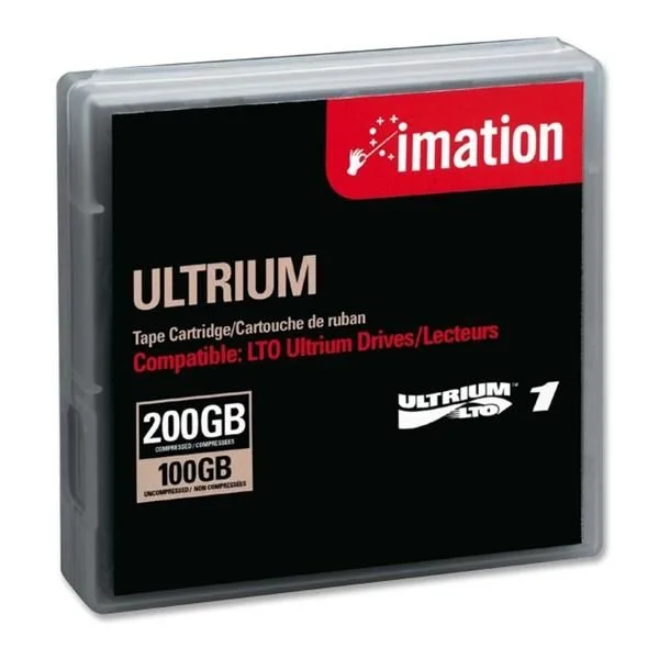 Imation Ultrium LTO-1 Data Tape Cartridge 41089 (100GB/200GB)
The Imation LTO1 supplies the ability to save massive amounts of data in a reliable and efficient manner. Each of the 10 LTO-1 Imation tape cartridges is able to hold 100MB of uncompressed and 200MB of compressed data for 30 years and more. Additionally, the LTO-1 offers a 40MB/second transfer rate (2:1 compression).