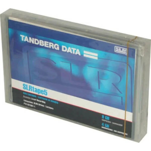 TANDBERG, SLR5, 4/8GB Tapes
The Tandberg SLR5 takes tape media and storage technology to new heights.

Offering 4GB of native capacity and 8GB of compressed capacity, SLR5 Tandberg tape cartridges offer a stable and efficient medium for storing important data.