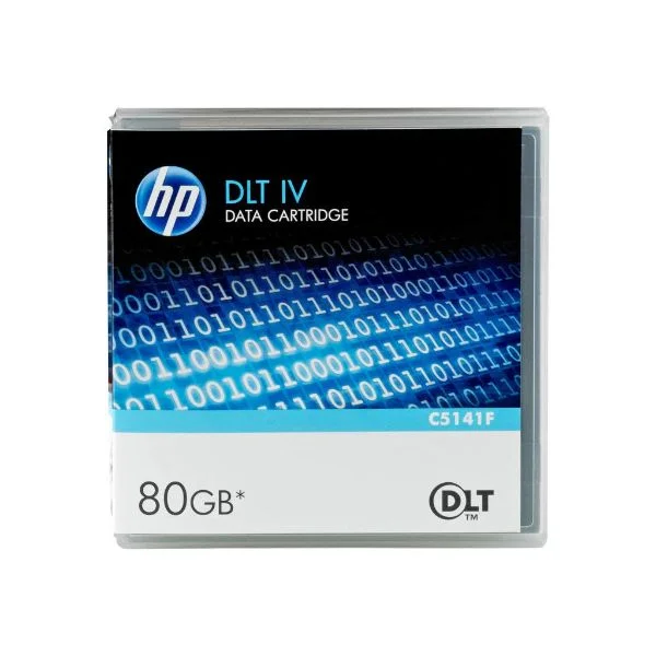 HP DLT IV (40/80) GB Tapes
The HP DLT IV tape cartridge provides an easy and quick solution for backing up your valuable data.

The HP DLT IV tape has a native capacity of 40 GB and offers a compressed capacity of 80 GB of data allowing you to archive data with confidence.
DLT IV tapes are ideal for medium to large LAN networks and also work well for hierarchal storage management applications, workstations, and midrange systems.
The DLT IV tape cartridge is compatible with DLT 4000, DLT 7000, DLT 8000, and DLT1 VS 80 tape drives.
Solid and liquid lubricants in tape binder system reduce tape and drive headwear with durability up to one million passes or an average of 10,000 loads/unloads.
HP DLT IV data cartridges are rigorously tested for optimal reliability and data integrity, while providing an archival life of up to 30 years.