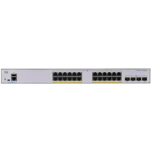 Cisco Business 250 Switch, 24 10/100/1000 PoE+ ports with 195W power budget, 4 10 Gigabit SFP+
