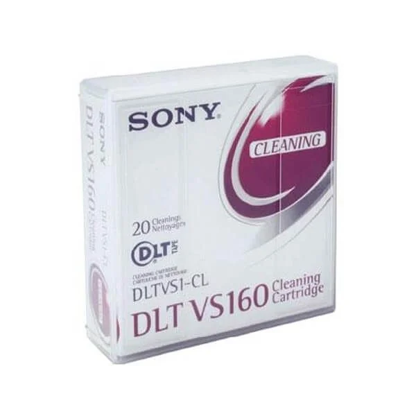 Sony DLT VS 160 Cleaning Tapes
The Sony DLT VS cleaning cartridge provides a simple means of keeping your VS80 or VS180 tape drive free of contaminants. As easy to insert as an ordinary data cartridge, the DLT1 offers a low-cost hassle-free solution to annoying magnetic particle buildup.

The DLT VS-160 Cleaning tape is compatible with the DLT 4 tape drive with a native capacity of 160 GB plus a compressed capacity of 320 GB per cartridge and a compressed data transfer rate of up to 20MB/s (10MB native).
DLT 160 cleaning tapes are also compatible with DLT VS 160, which have a native capacity of 80 GB and a compressed capacity of 160 GB.
The DLT-VS-160 cleaning tape is good for up to 20 uses.