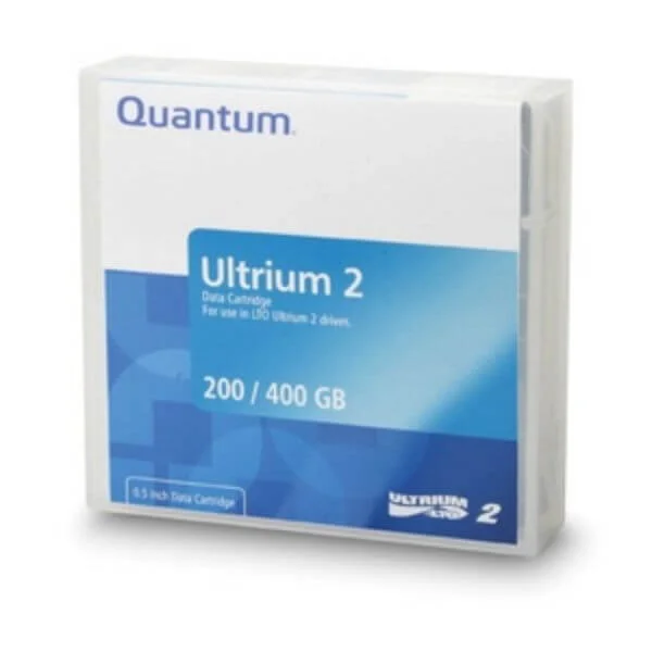 Quantum LTO-2 (200/400) GB Tapes
The Quantum LTO-2 is a durable, reliable, and efficient technology for individuals or organizations seeking to store large amounts of data.

The LTO2 Quantum is equipped with 200GB of native capacity and 400GB of compressed capacity.
Quantum LTO Ultrium cartridges are often chosen by those seeking the highest industry standards for quality and reliability, as they have been optimized to efficiently handle large amounts of data that must be backed up and archived. The Quantum LTO2 offers fast transfer rates for relatively quick backups and data recall efforts.
Developed to last for 30 years and more, Quantum products are perfect for the storing of data to meet the requirements set by the likes of the SEC, Sarbanes-Oxley, SOX, HIPAA, and more.
The LTO-2 is recommended for medium-sized to large organizations.
Perfect for maintaining an energy efficient and cost-effective data storage environment.
Compatible with LTO2 tape drives in read and write modes.