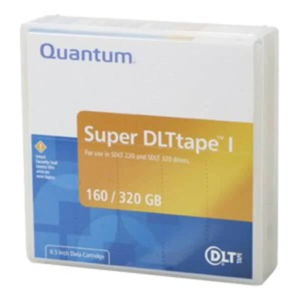 Quantum Super DLT 1 (SDLT1), 160/320GB
The Quantum SDLT 160/320 tape cartridge is the perfect technology if you are seeking a stable and reliable medium for securing large amounts of data. Rigorous testing efforts have revealed that the Quantum SDLT1 can last for 30 years or more if stored within a stable environment.