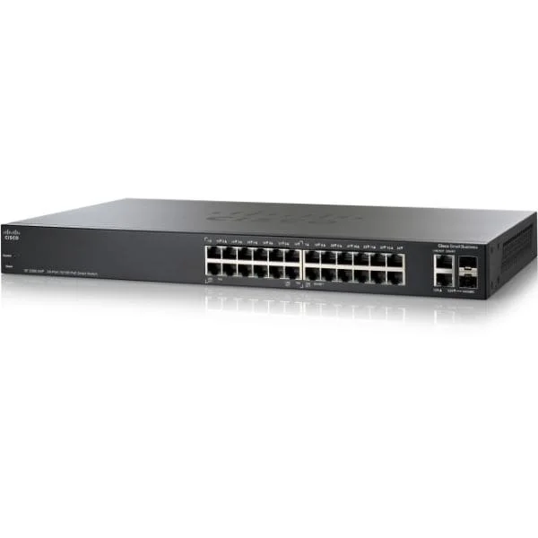 24 10/100 ports, 2 combo mini-GBIC ports - PoE support on 12 ports with 100W power budget