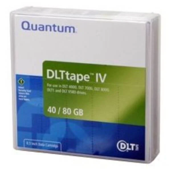 Quantum DLT IV (40/80) GB Tapes
The Quantum DLT IV is tested to exacting standards for reliability, durability and longevity taking tape media and storage technology to new heights.

Providing maximum data integrity and durability for DLT drive users, the Quantum DLT IV tape has 40 GB of native capacity. Also when the data is compressed, each DLTIV tape cartridge has the capacity to store up to 80 GB of data. The DLTIV tape gives you high capacity and long life for excellent backup and archival use.
The DLT IV tape cartridge is compatible with DLT 4000, DLT 7000, DLT 8000, and DLT1 VS 80 tape drives.
Quantums DLT 4 offers solid reliability, with patented tape technology delivering reliable operation in high duty cycle environment and guaranteeing one million head passes with a negligible impact on soft error rates.
The DLT-IV by Quantum offers a maximum archival life of up to 30 years when handled and stored properly.