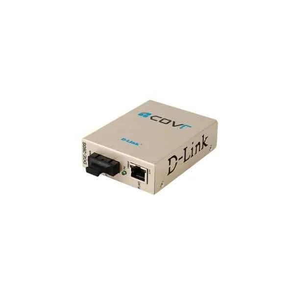 D-Link 1 port 10/100/1000Base-T to 1000Base-LX Gigabit Ethernet photoelectric converter, can be used alone or with DMC-1200, simple version, single-mode dual-fiber, SC interface, maximum transmission 20Km, wavelength 1310nm/ Dual power interface / wide voltage DC: 5-12v