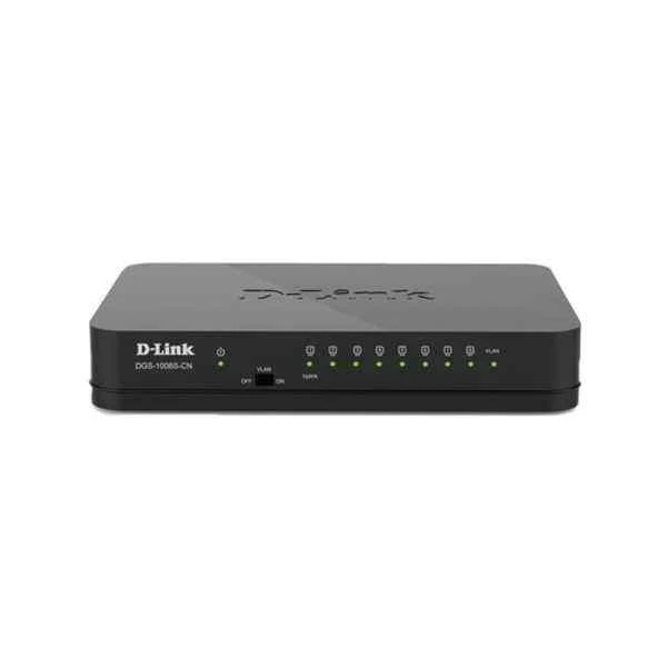 D-Link Ports: 8 Gigabit electrical ports, backplane bandwidth: 16G, packet forwarding rate: 11.9M, size: 131x82x22mm (5.2 inches, plastic case), power supply: DC 12V/0.5A external power supply, non-network management switch, support one Key Vlan