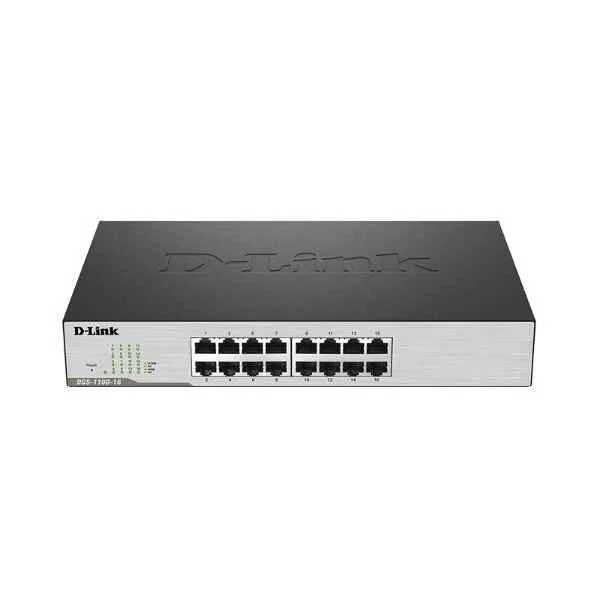 D-Link 16 Gigabit electrical ports, switching capacity: 68G, packet forwarding rate: 24M, Smart switch, desktop type can be installed on the rack, support Web management