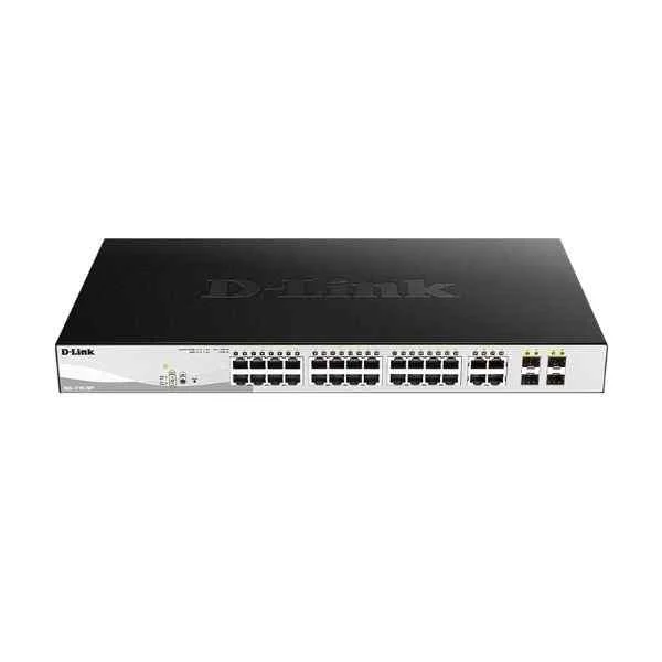 D-Link 24 Gigabit PoE electrical ports + 4 Gigabit optical multiplexing ports, switching capacity: 256G, packet forwarding rate: 42M, support 802.3af/at PoE standard, 1-4 single port PoE maximum power 30W, 5-24 single The maximum power of the port PoE is 15W, the maximum power of the whole machine is 193W, Web network management, iron shell, rack type, 440 x 210 x 44mm