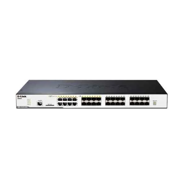 D-Link 16 Gigabit SFP optical ports + 8 Gigabit optical multiplexing ports, switching capacity: 336G/3.36T, packet forwarding rate: 96Mpps/126Mpps, pure three-layer network management switch, support DHCP server, rack type
