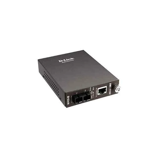 D-Link 1 port 10/100M to 100 BASE-FX 100M Ethernet photoelectric converter, single-mode dual-fiber, SC interface, maximum transmission 15Km, can be used alone or with DMC-1100, wavelength 1310nm version E1 cannot be managed