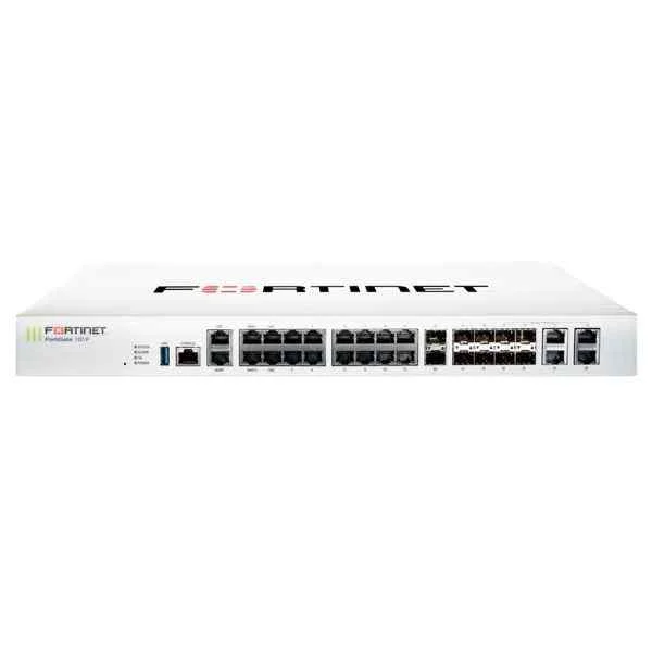 Fortinet FG-101F, 22x GE RJ45 ports (including 2x WAN ports, 1x DMZ port, 1x Mgmt port, 2x HA ports, 16x switch ports with 4 SFP port shared media), 4 SFP ports, 2x 10 GE SFP+ FortiLinks, 480 GB onboard storage, dual power supplies redundancy. Max managed FortiAPs (Total / Tunnel) 64 / 32. Need to buy with License.