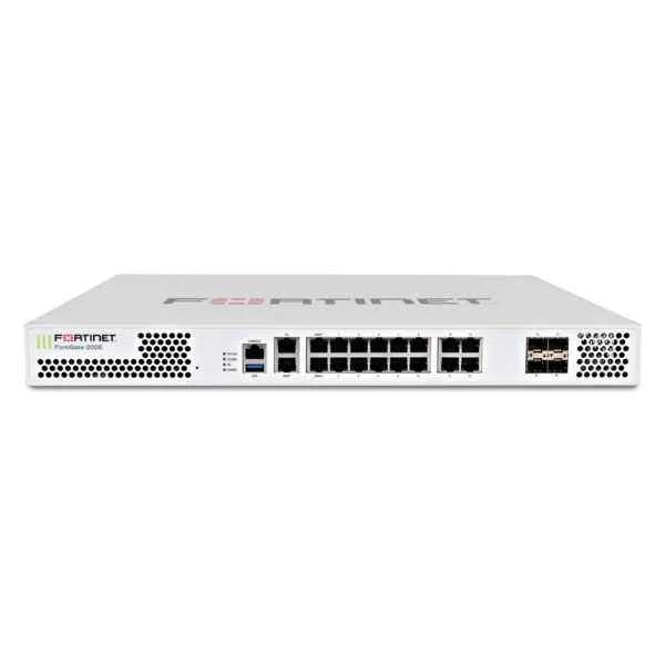 Fortinet FG-200E, 18 x GE RJ45 (including 2 x WAN ports, 1 x MGMT port, 1 X HA port, 14 x switch ports), 4 x GE SFP slots. SPU NP6Lite and CP9 hardware accelerated.