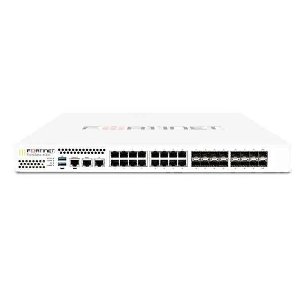 FortiGate-400E, 18 x GE RJ45 ports (including 1 x MGMT port, 1 X HA port, 16 x switch ports), 16 x GE SFP slots, SPU NP6 and CP9 hardware accelerated