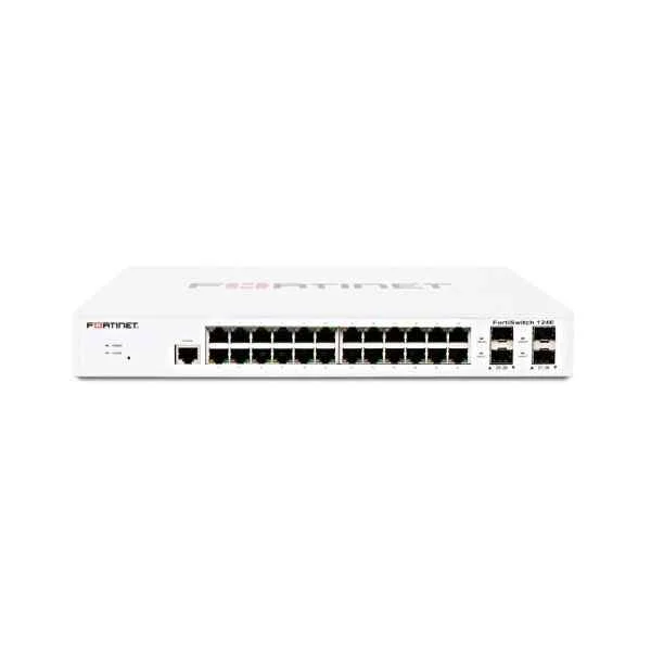 Fortinet FS-124E, L2+ managed POE switch with 24GE +4SFP, 12 port POE with max 185W limit and smart fan temperature control