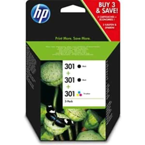 301 Black(2)/Tri-color(1) 3-pack Original Ink Cartridges - Dye-based ink - Pigment-based ink - 190 pages - 165 pages - 3 pc(s) - Multi pack