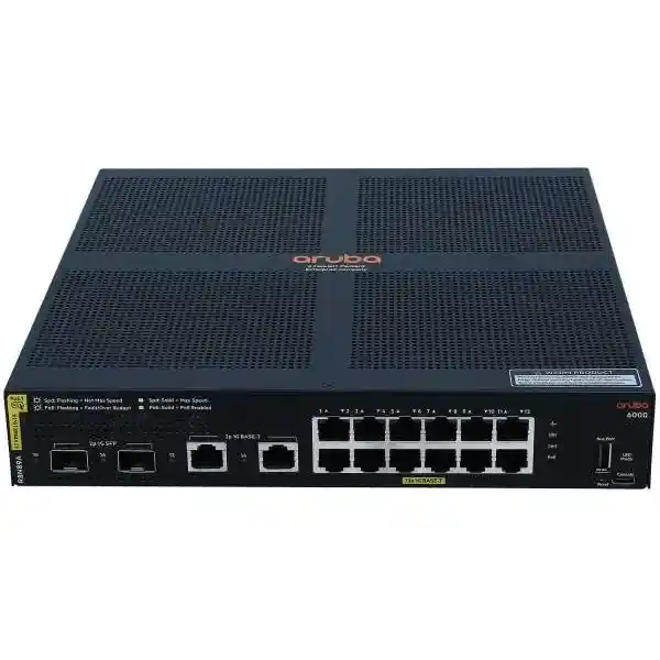 Aruba 6000 12G Class4 PoE 2G/2SFP 139W Switch - Managed - 12 x 10/100/1000 (PoE+) + 2 x Gigabit SFP + 2 x 1000Base-T - rack-mountable - PoE (139 W)