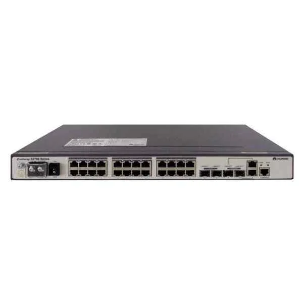 S3700-28TP-EI-DC(24 Ethernet 10/100 ports,2 Gig SFP and 2 dual-purpose 10/100/1000 or SFP,DC -48V)