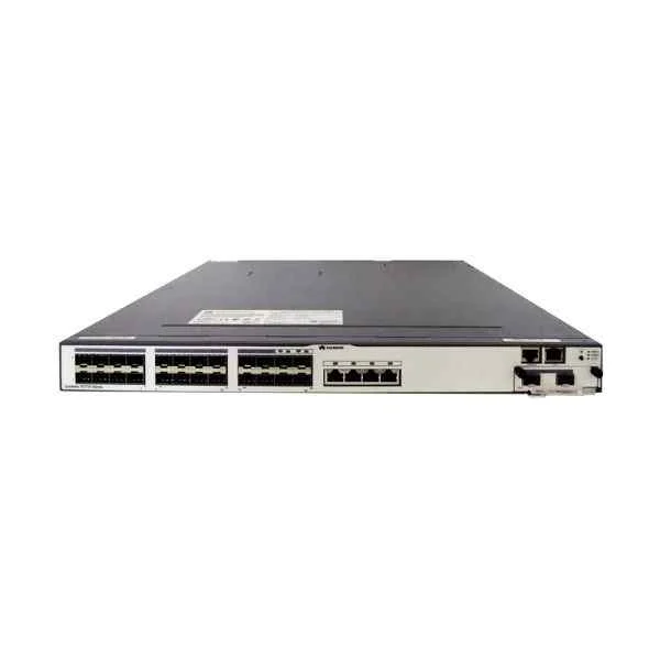 S5700-28C-EI-24S-AC(24 Gig SFP ,4 of which are dual-purpose 10/100/1000 or SFP,with 1 interface slot,with 150W AC power supply)