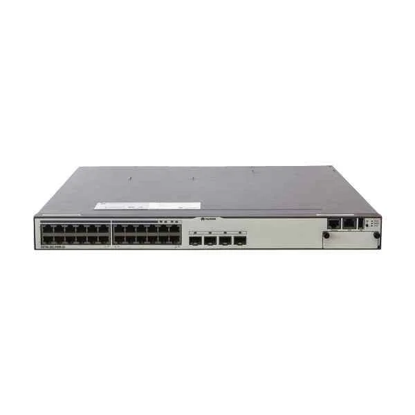 S5700-28C-PWR-SI(24 Ethernet 10/100/1000 PoE+ ports,4 of which are dual-purpose 10/100/1000 or SFP,with 1 interface slot,with 500W AC power)